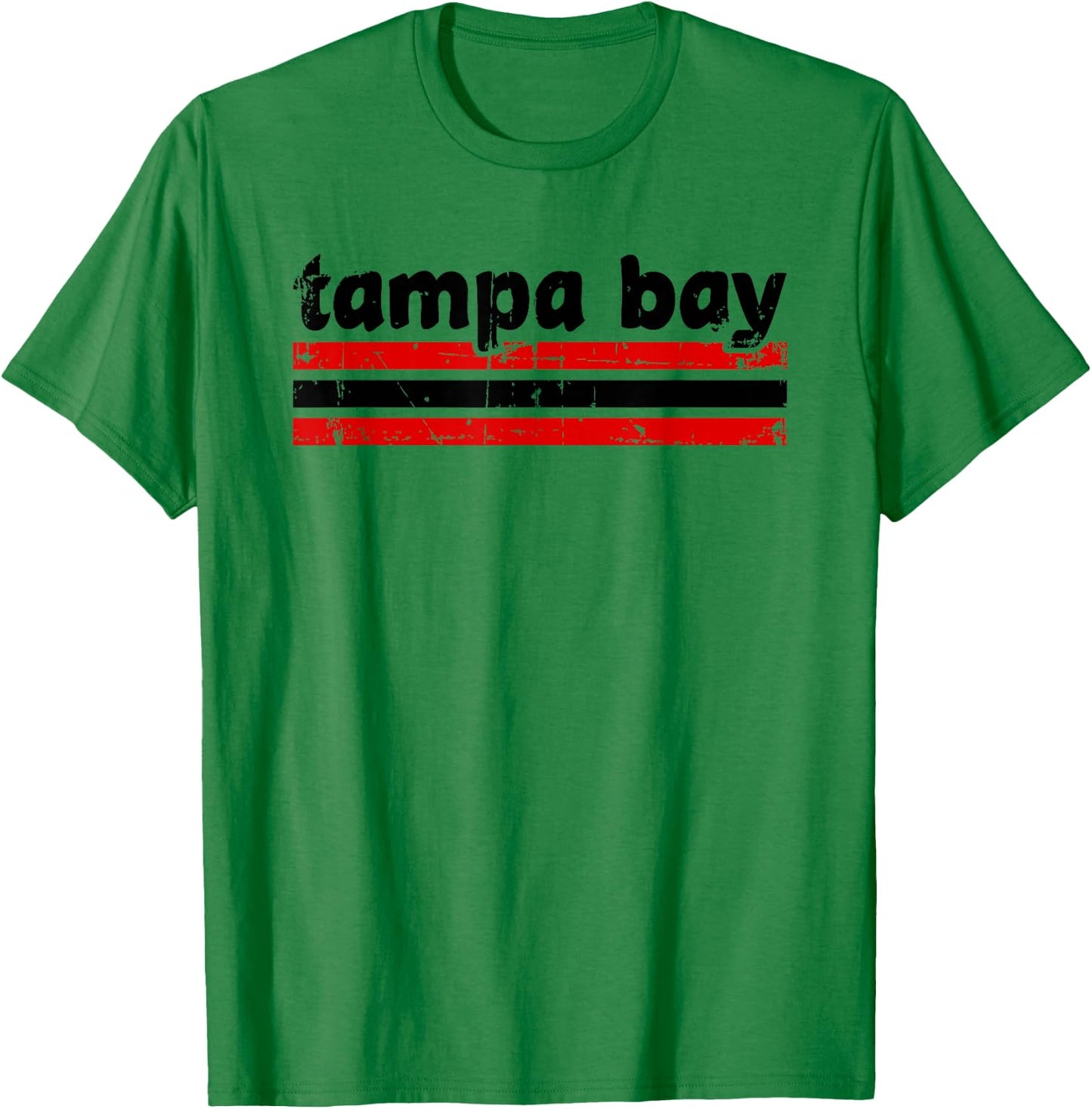 Tampa Bay Florida Three Stripe Vintage Weathered T-Shirt - T-Shirt | Irish Green