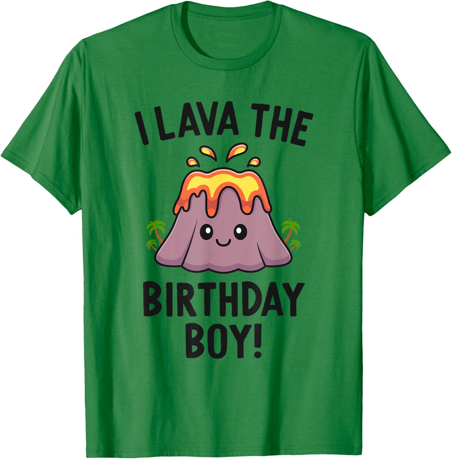 Family Volcano Birthday Party Lava The Birthday Boy Dinosaur T-Shirt - T-Shirt | Irish Green