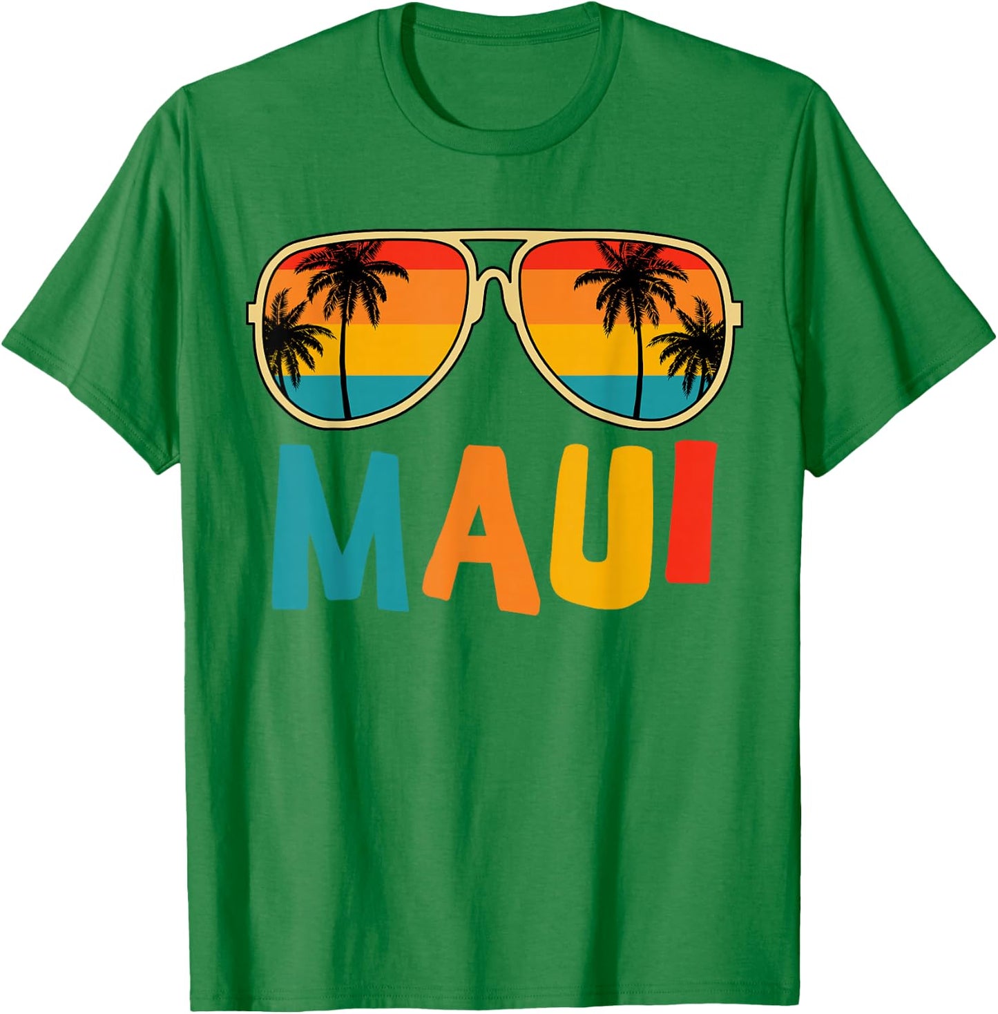 Maui T Shirt Hawaiian Sunglasses Kids Men Women Summer Beach T-Shirt - T-Shirt | Irish Green