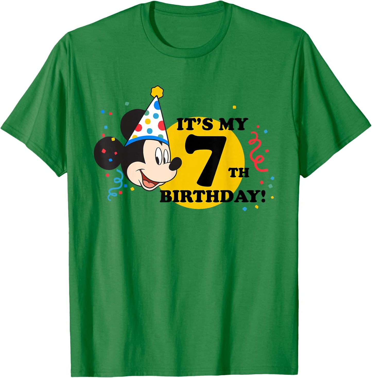 Disney Mickey Mouse 7th Birthday T-Shirt - T-Shirt | Irish Green