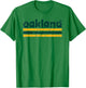 Oakland California Three Stripe Vintage Weathered T-Shirt - T-Shirt | Irish Green