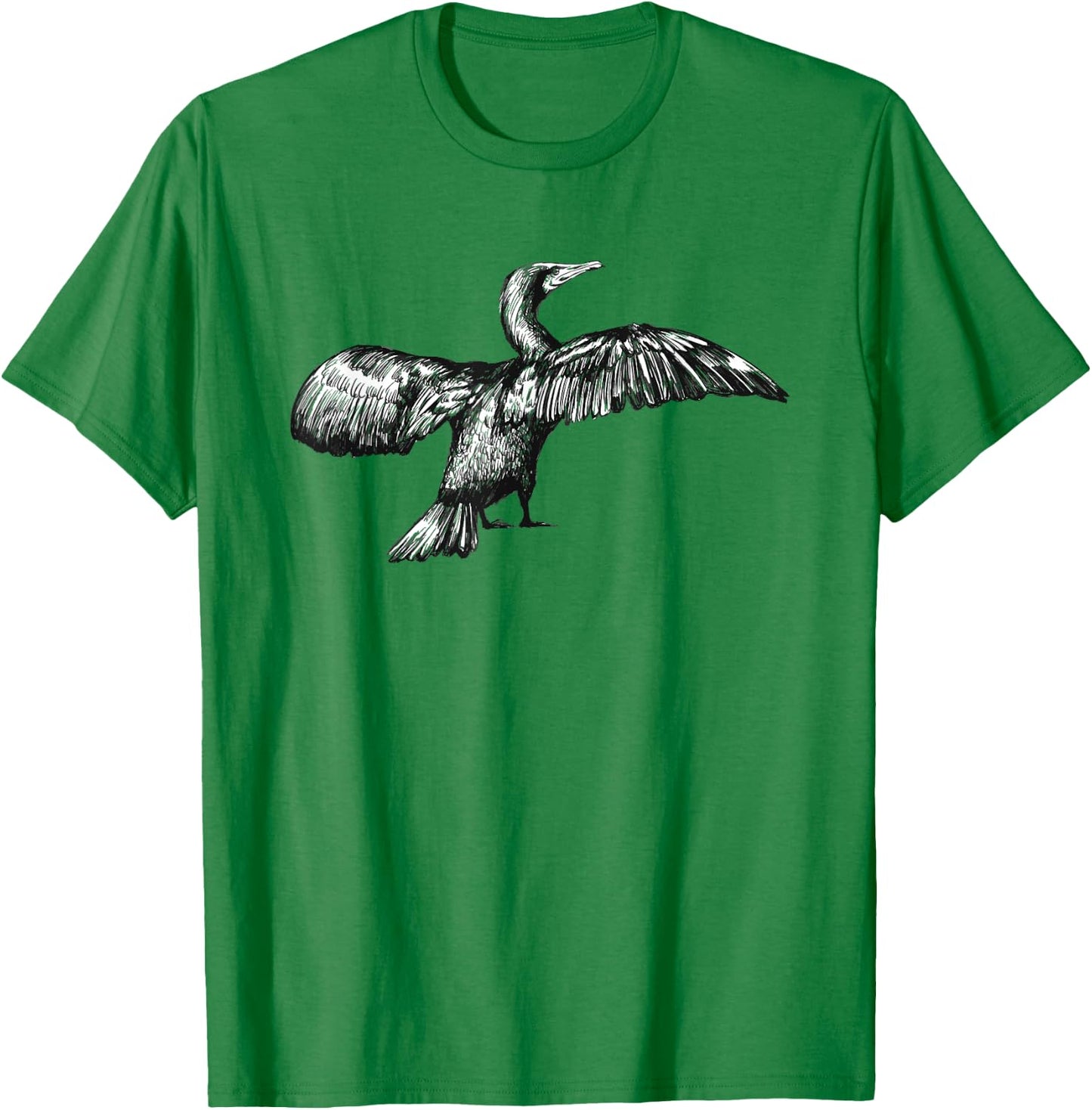 Cormorant Bird T-Shirt - T-Shirt | Irish Green
