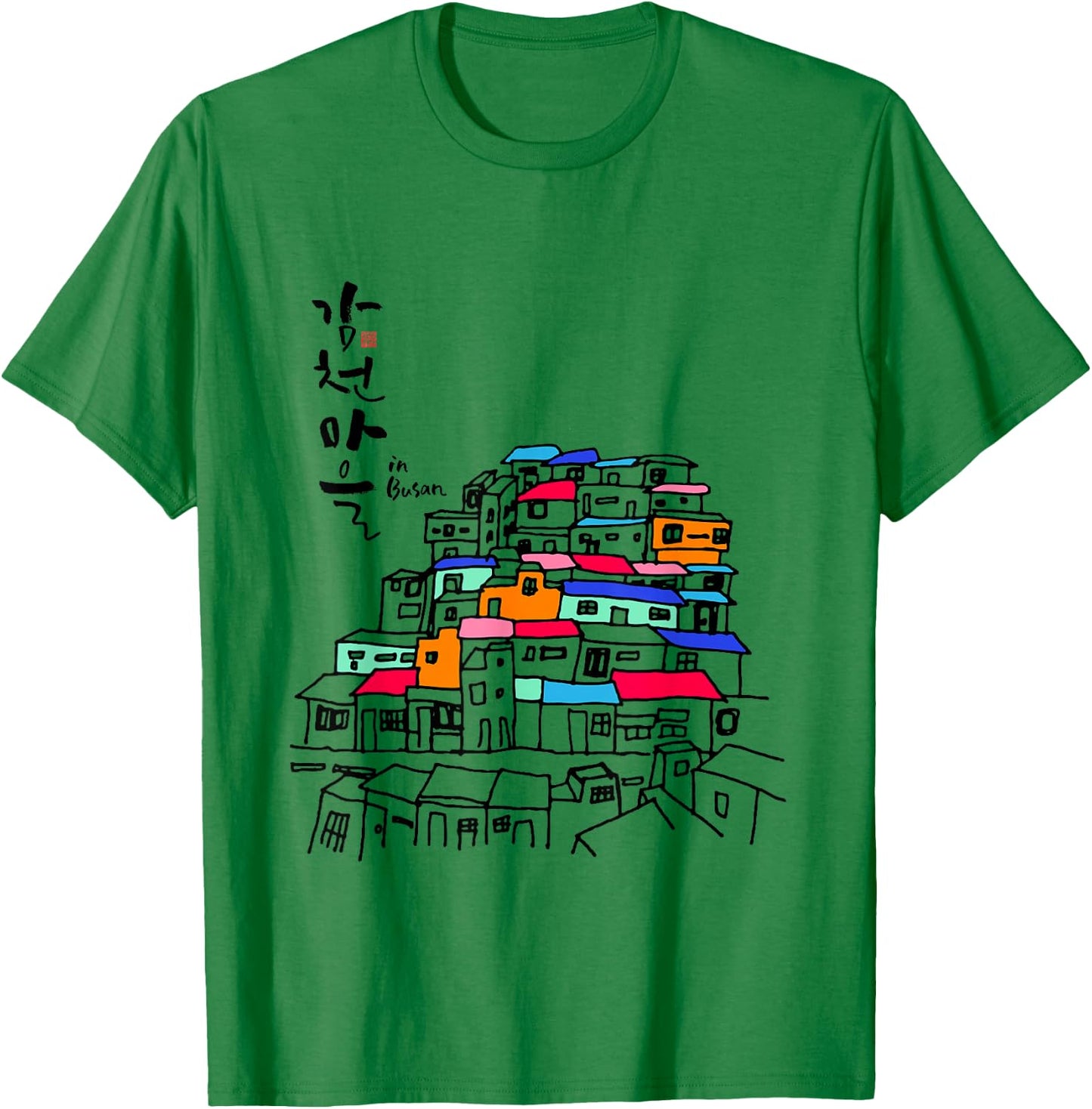 Korea famous city, Busan Illustrated T-Shirt - T-Shirt | Irish Green