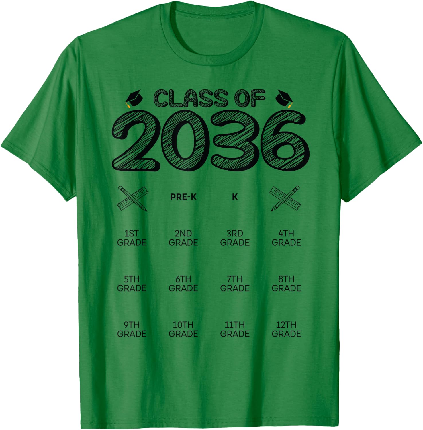 Class of 2036 Grow With Me T-Shirt - T-Shirt | Irish Green