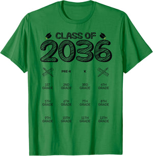 Class of 2036 Grow With Me T-Shirt - T-Shirt | Irish Green