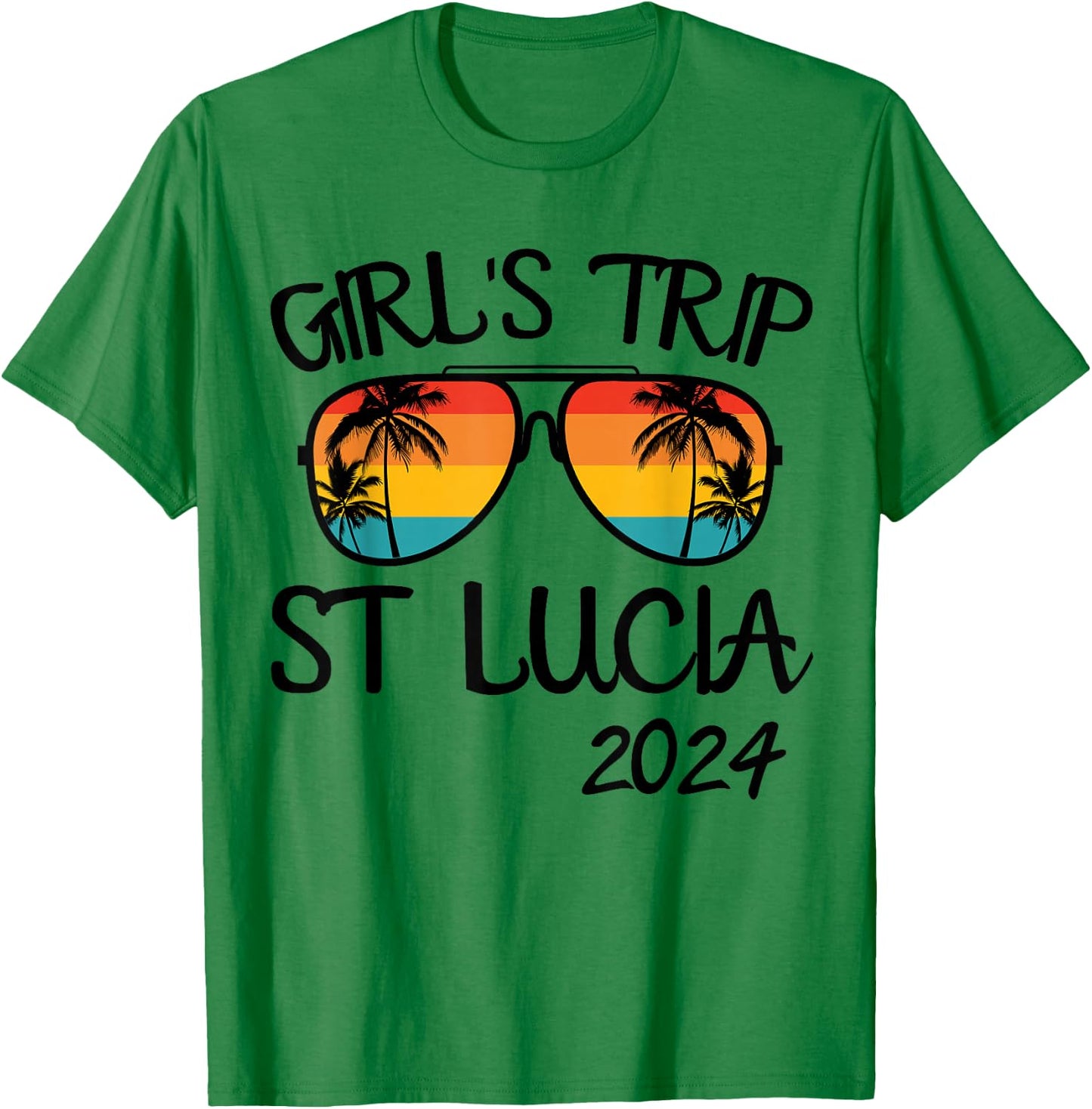 Girls Trip St Lucia 2024 Summer Vacation Matching T-Shirt - T-Shirt | Irish Green