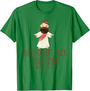 Guess Who's Back Funny Jesus Easter Christian kids toddler T-Shirt - T-Shirt | Irish Green