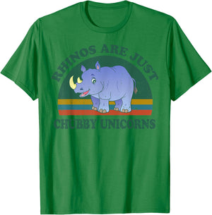 Rhino-Shirt Save The Rhinos Are Just Chubby-Unicorns T-Shirt - T-Shirt | Irish Green