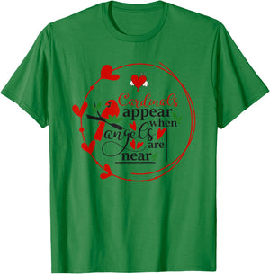 Cardinals appear when loved ones are near, Christian T-Shirt - T-Shirt | Irish Green