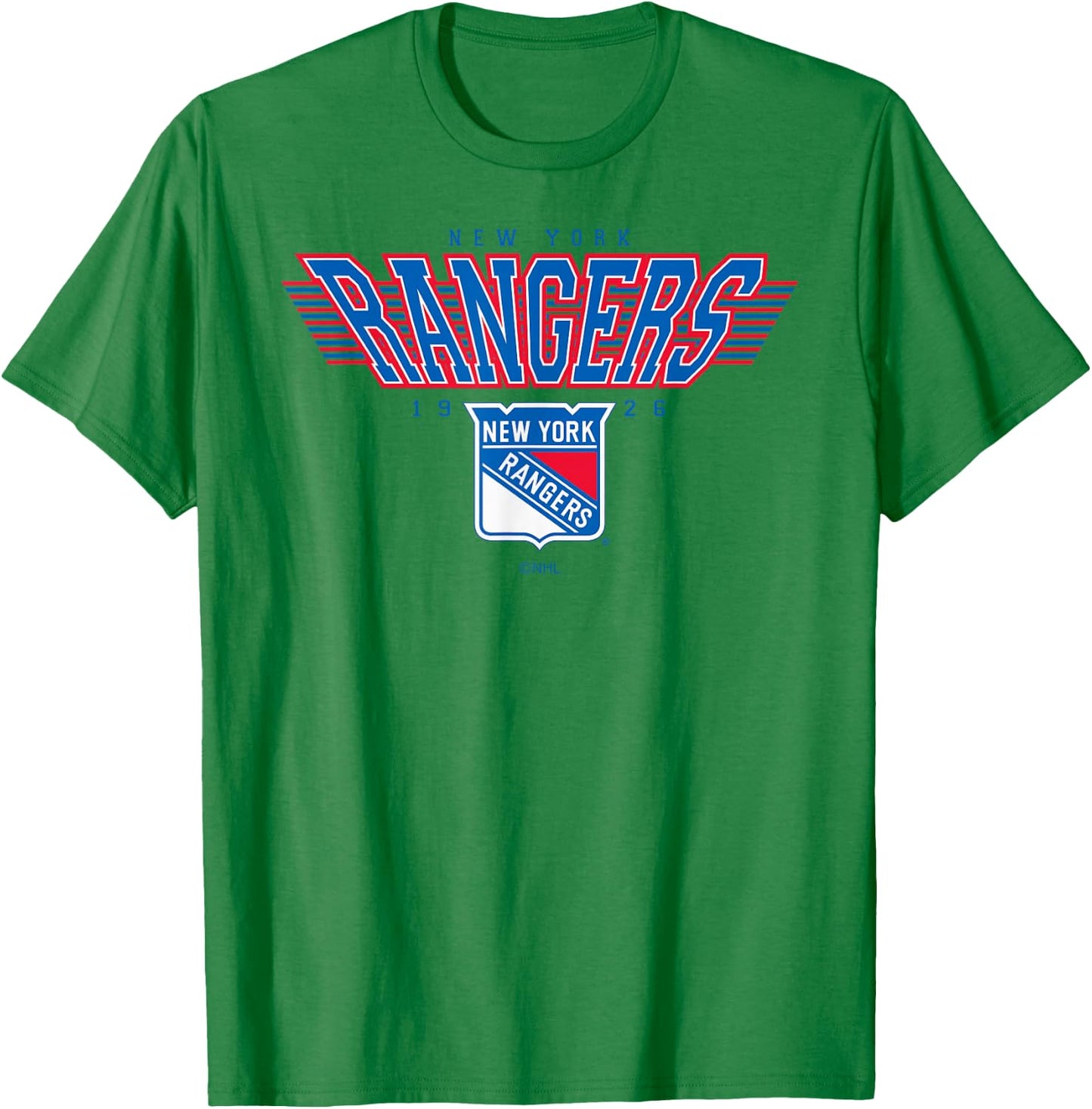New York Rangers Laser Gray Officially Licensed T-Shirt - T-Shirt | Irish Green