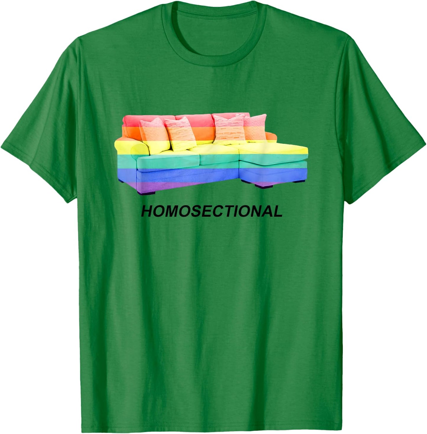 Homosectional LGBT Gay Pride Rainbow Flag Funny Saying Quote T-Shirt - T-Shirt | Irish Green
