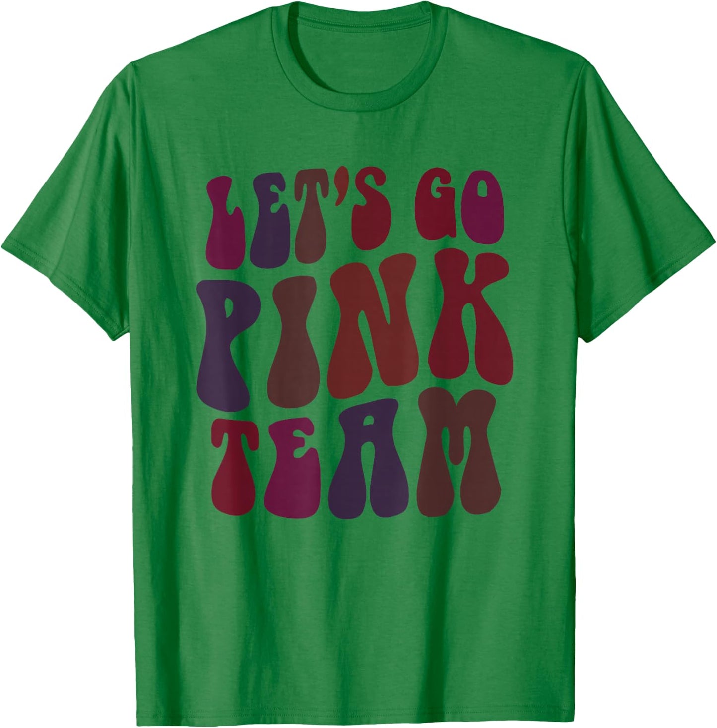 Retro LET'S GO PINK TEAM Girl Camp Breast Cancer Awareness T-Shirt - T-Shirt | Irish Green