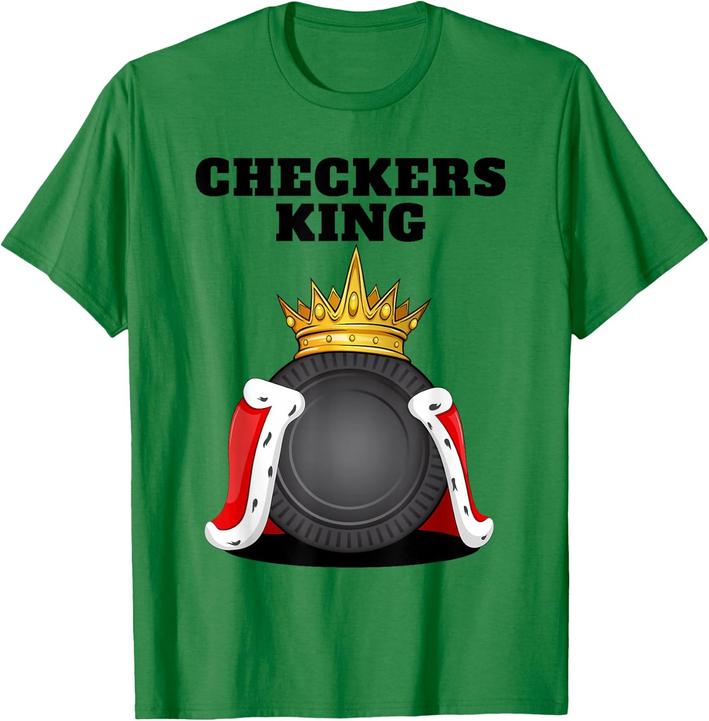 Checkers King Tabletop Board Game Crown Board Gamer T-Shirt - T-Shirt | Irish Green