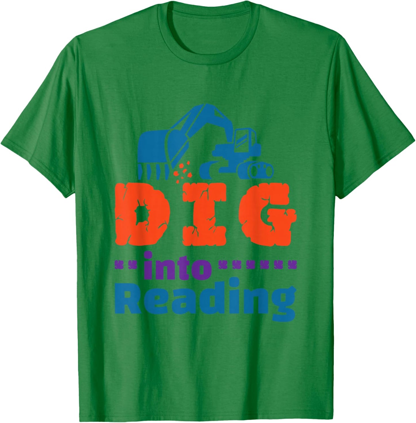 Dig Into Reading Teacher Librarian Themed Cool Reader Book T-Shirt - T-Shirt | Irish Green