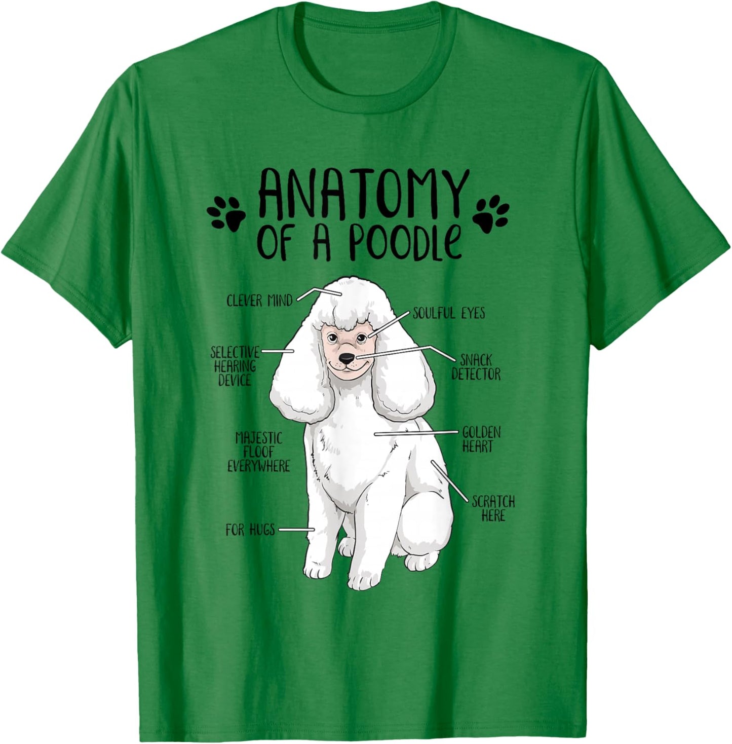 Funny Anatomy Poodle Dog Standard Poodle Owner Poodle Lover T-Shirt - T-Shirt | Irish Green