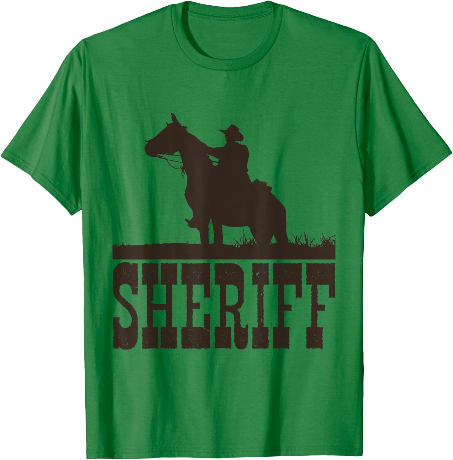 Cowboy Sheriff T Shirt , Horse Rider Western Cool Shirt T-Shirt - T-Shirt | Irish Green
