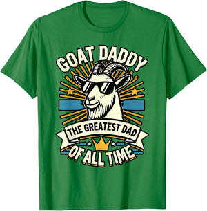 Goat Daddy Greatest Dad for Fathers Day T-Shirt - T-Shirt | Irish Green