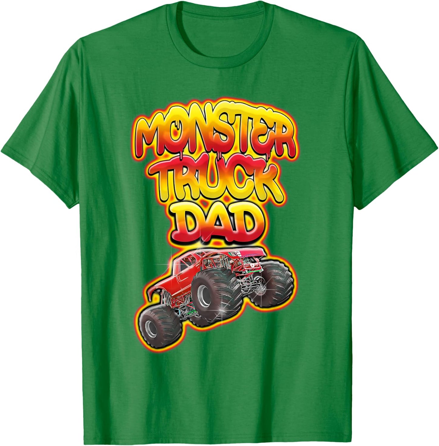Monster Truck Dad Hot Red Graffiti Style Funny T-Shirt - T-Shirt | Irish Green