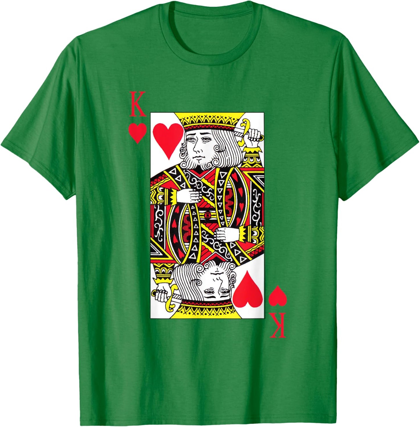 King of hearts Costume Blackjack Cards Poker 21 K T-Shirt - T-Shirt | Irish Green