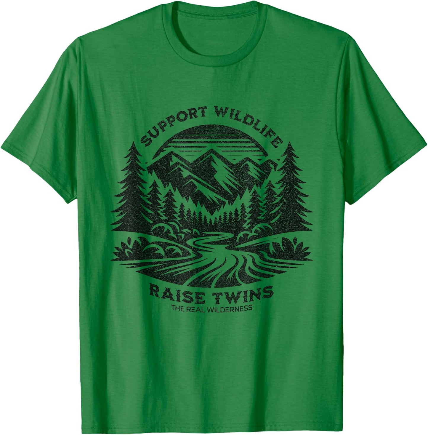 Twin Dad Support Wildlife Raise Twins Father T-Shirt - T-Shirt | Irish Green