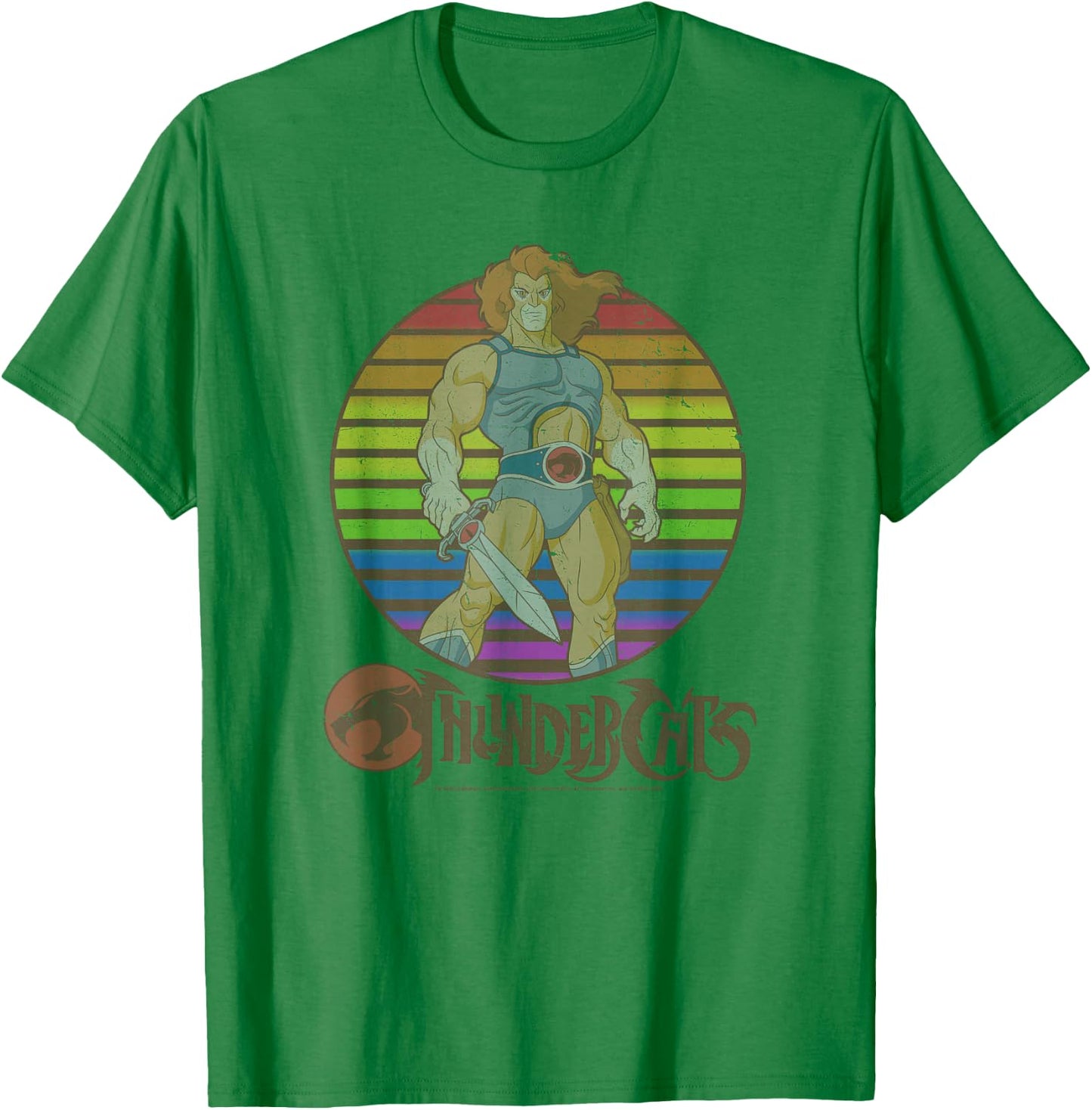 Thundercats Lion-O Rainbow Sunset Poster T-Shirt - T-Shirt | Irish Green