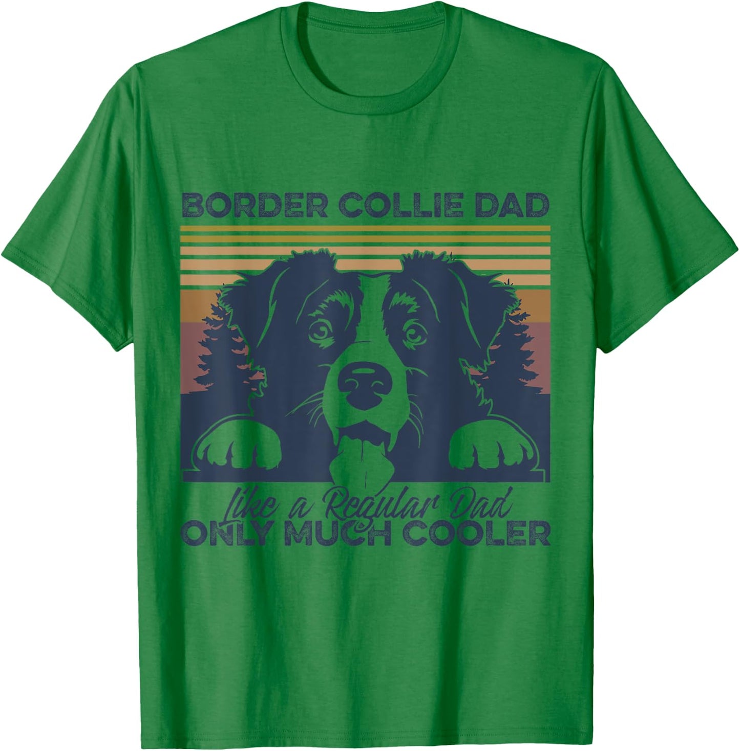 Border Collie dad Owner Fathers Day Christmas T-Shirt - T-Shirt | Irish Green