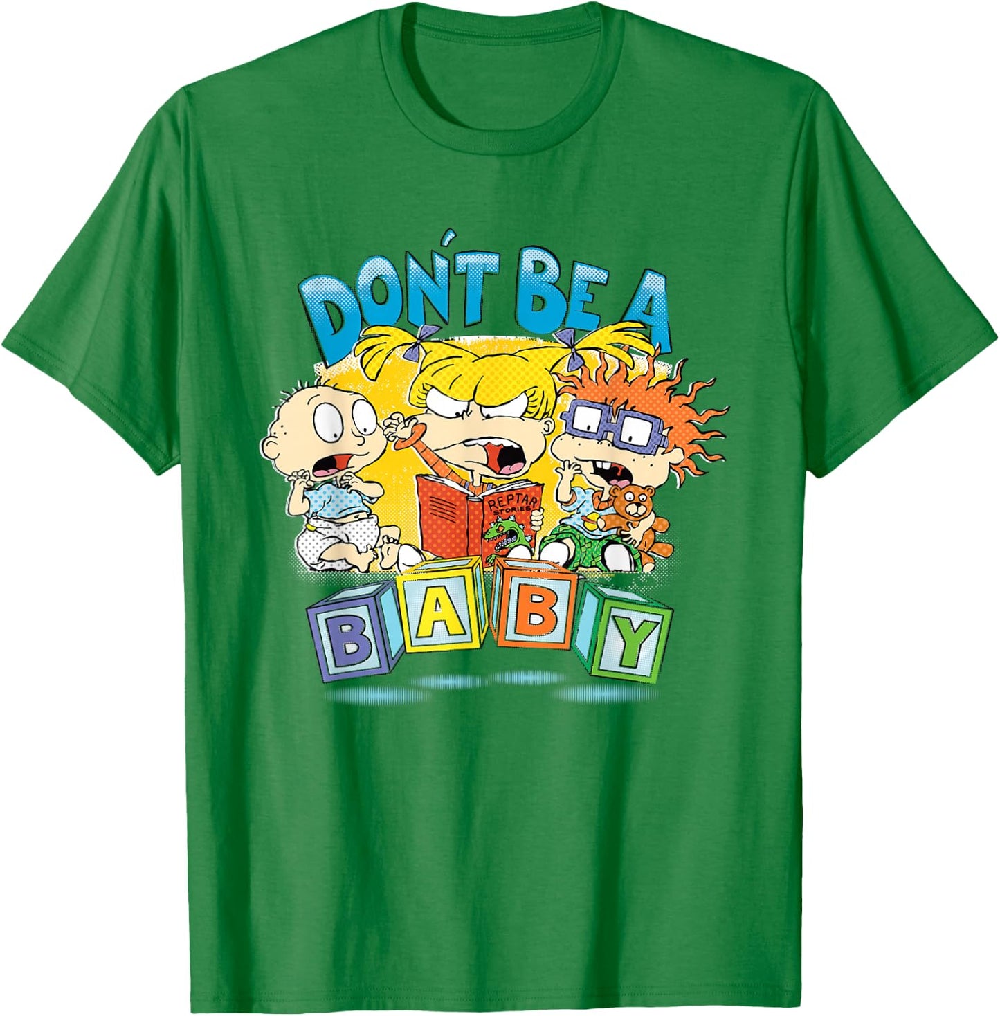 Rugrats Don't Be a Baby Blocks T-Shirt - T-Shirt | Irish Green