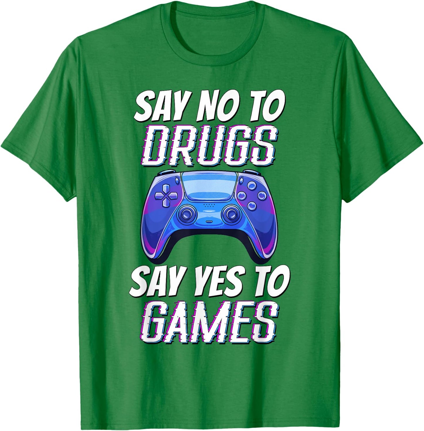 Kids Red Ribbon Week Awareness Say no to Say Yes to Games T-Shirt - T-Shirt | Irish Green