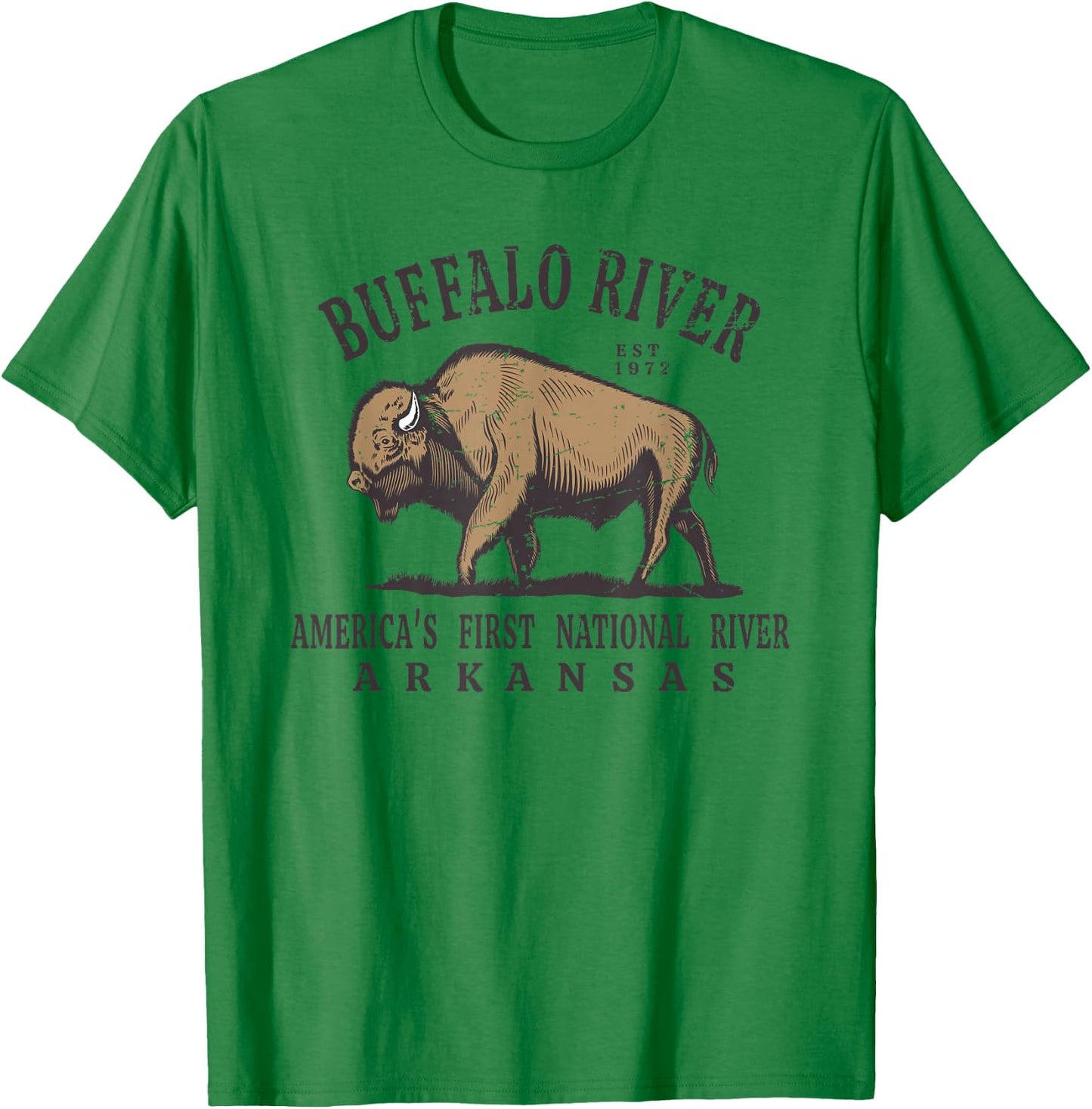 Buffalo National River Arkansas Est 1972 T-Shirt - T-Shirt | Irish Green
