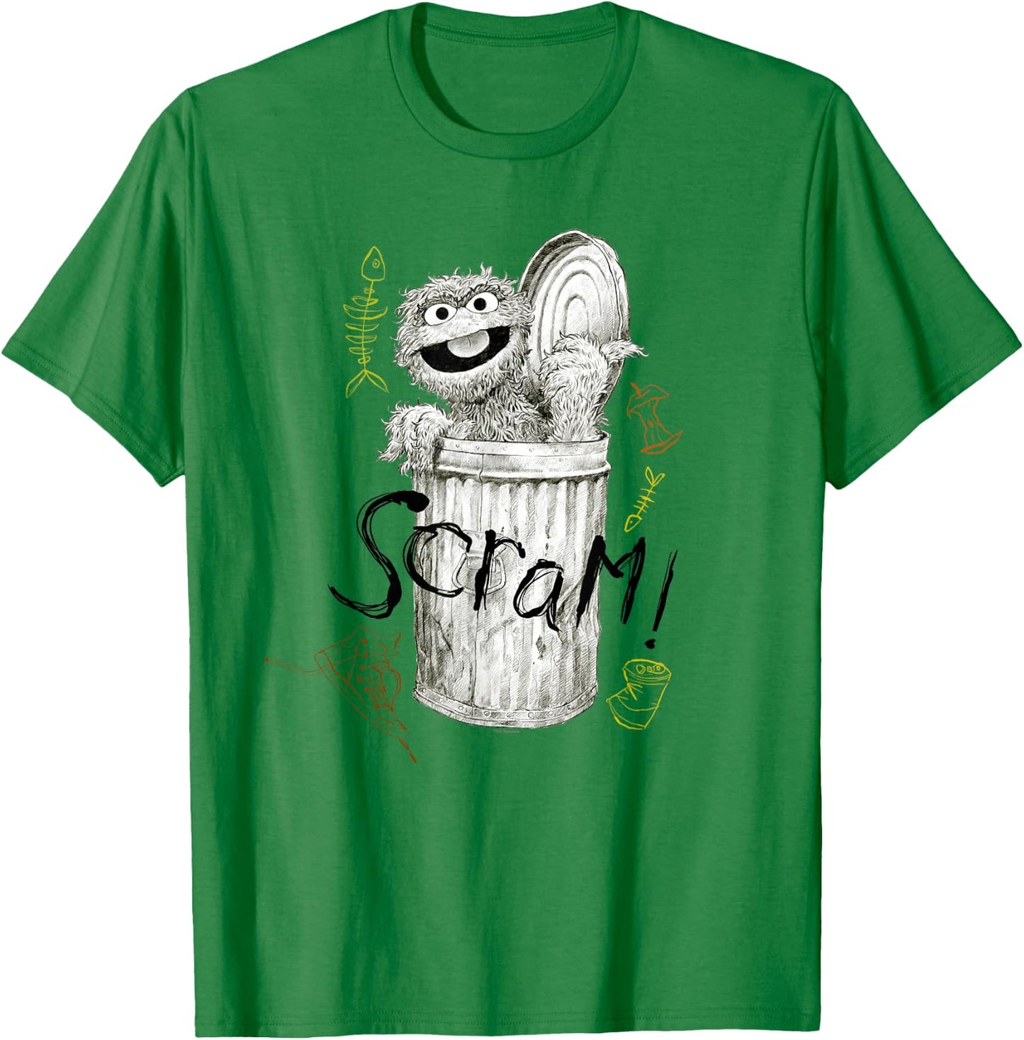 Sesame Street Oscar The Grouch Scram! T-Shirt - T-Shirt | Irish Green