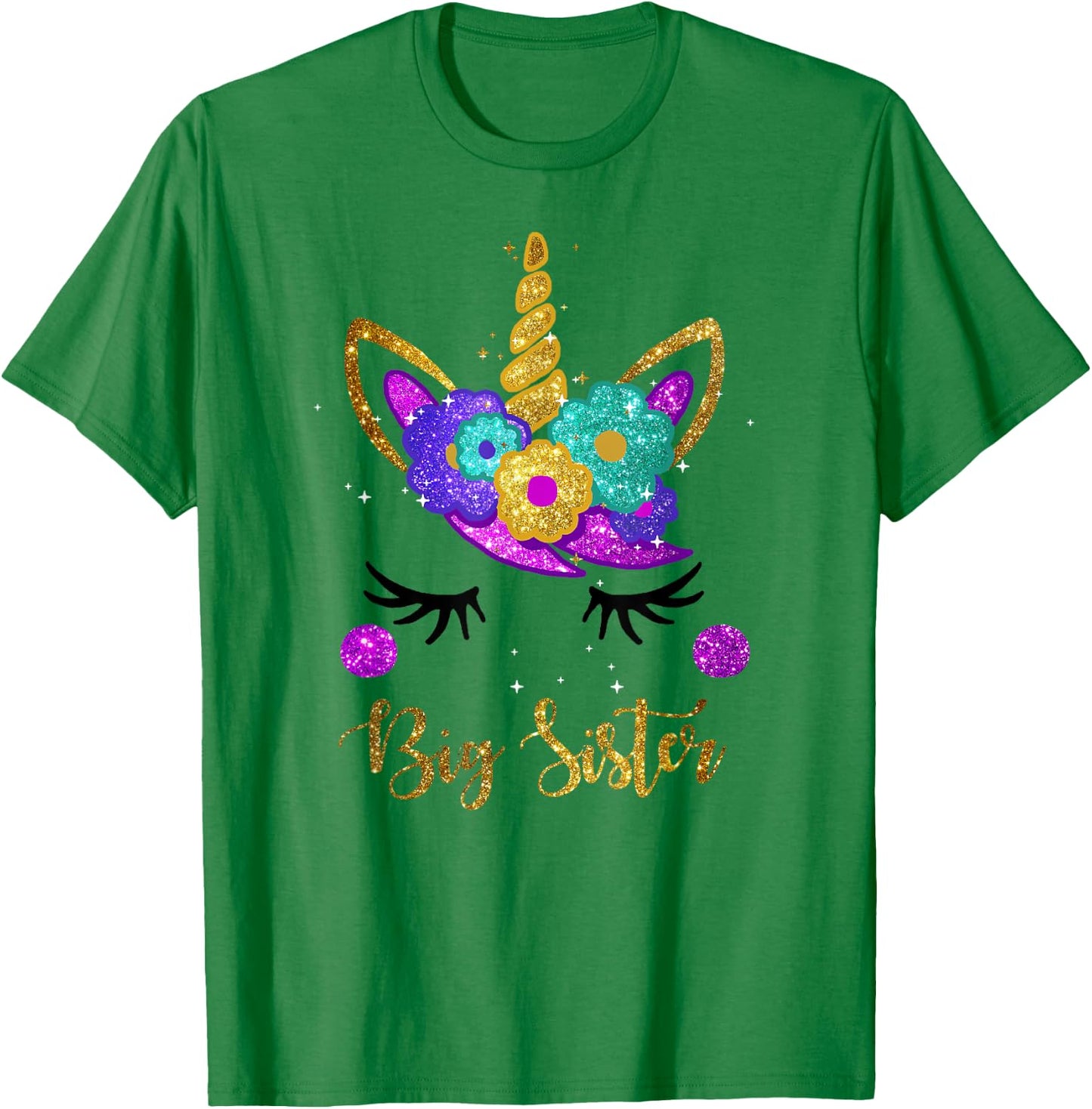 Big Sister Unicorn Birthday Girl Unicorn Gift T-Shirt - T-Shirt | Irish Green