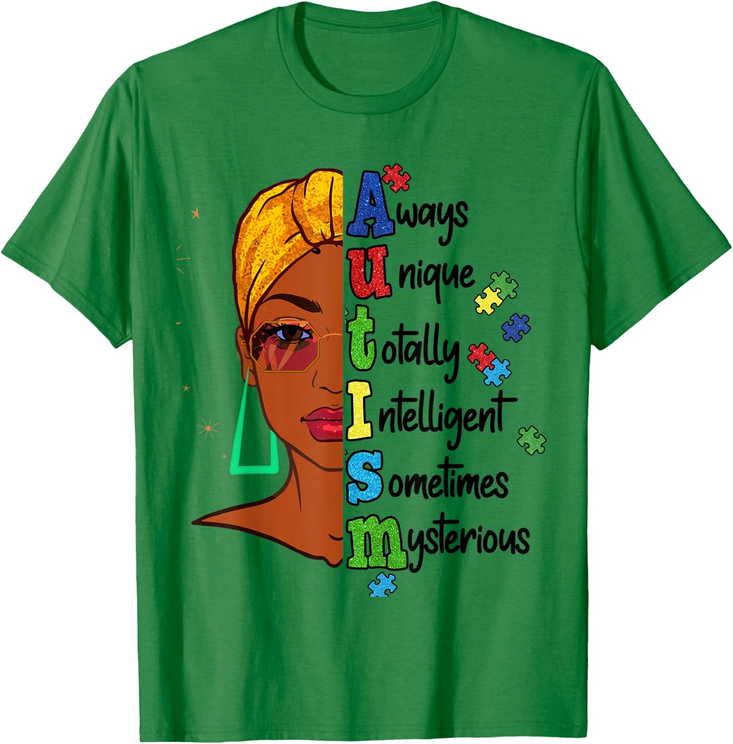 Autism Awareness Month Queen Love Support Women Kid Girls T-Shirt - T-Shirt | Irish Green