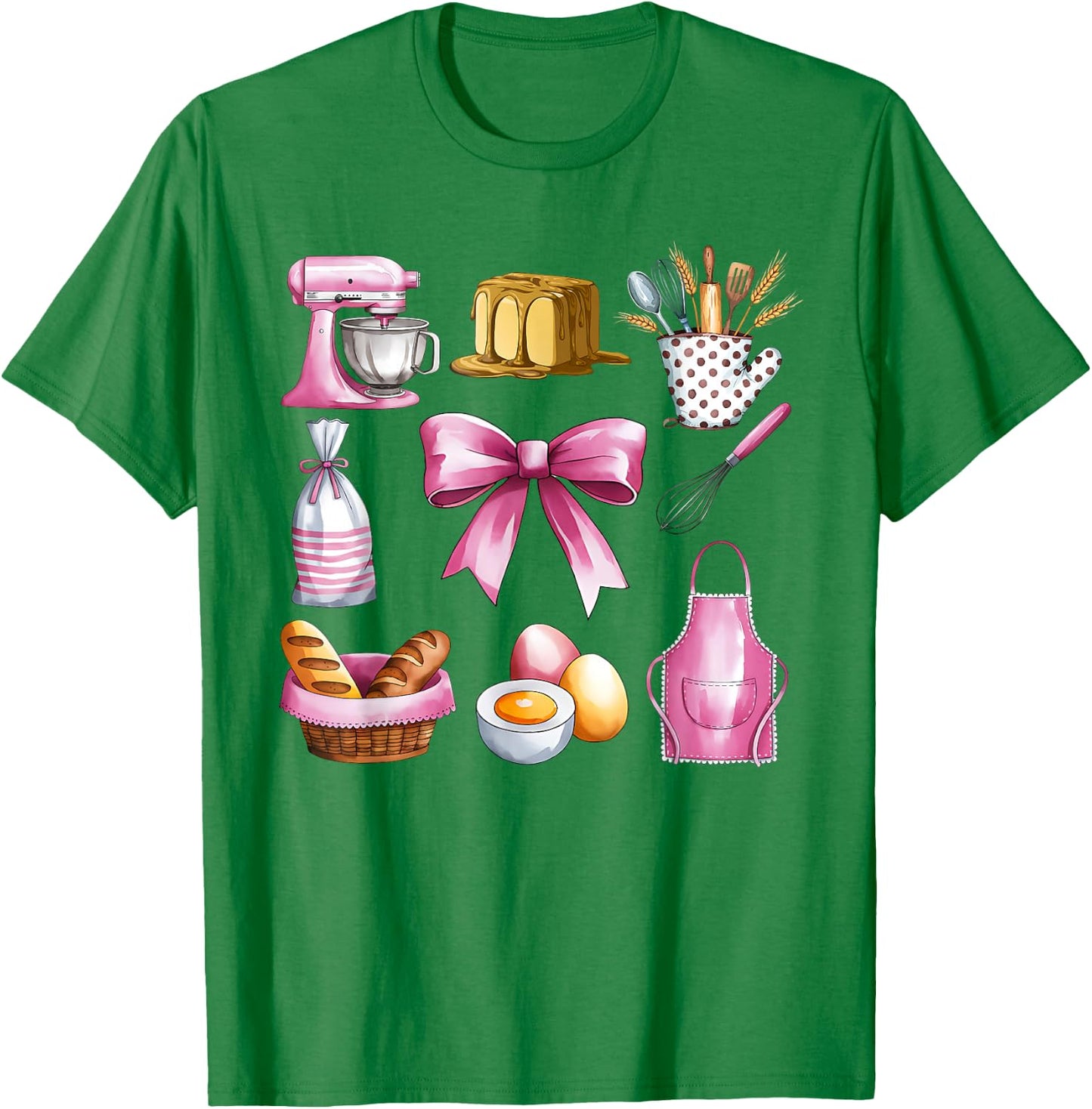 Cute Kitchen Essentials and Baking Fun T-Shirt - T-Shirt | Irish Green