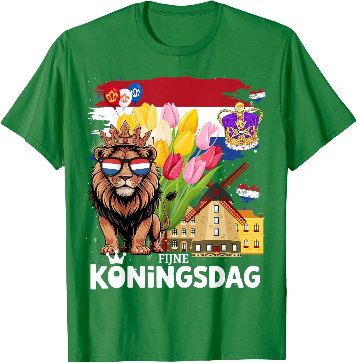 Nederland Flag Outfit Idea For Kids & Koningsdag King’s Day T-Shirt - T-Shirt | Irish Green