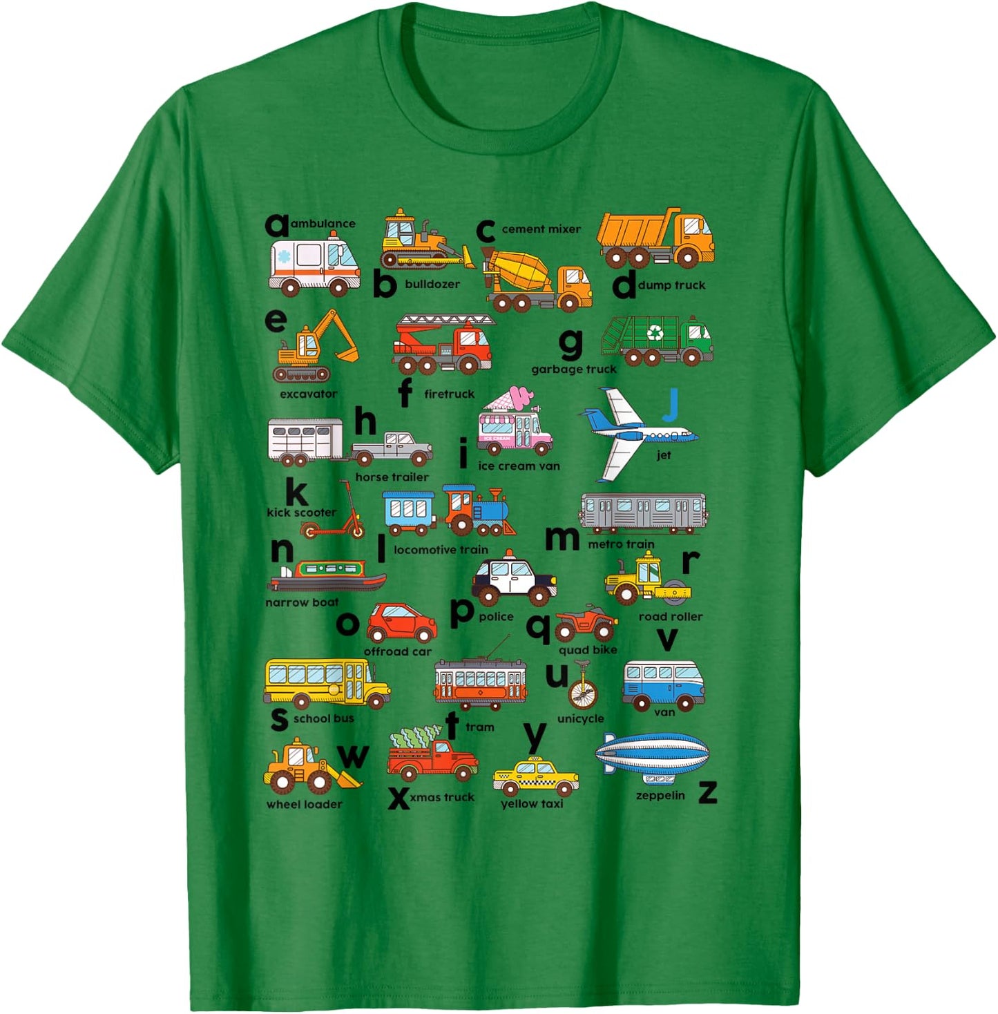 Truck-Shirt Construction Vehicles ABC Boys Men Women Toddler T-Shirt - T-Shirt | Irish Green