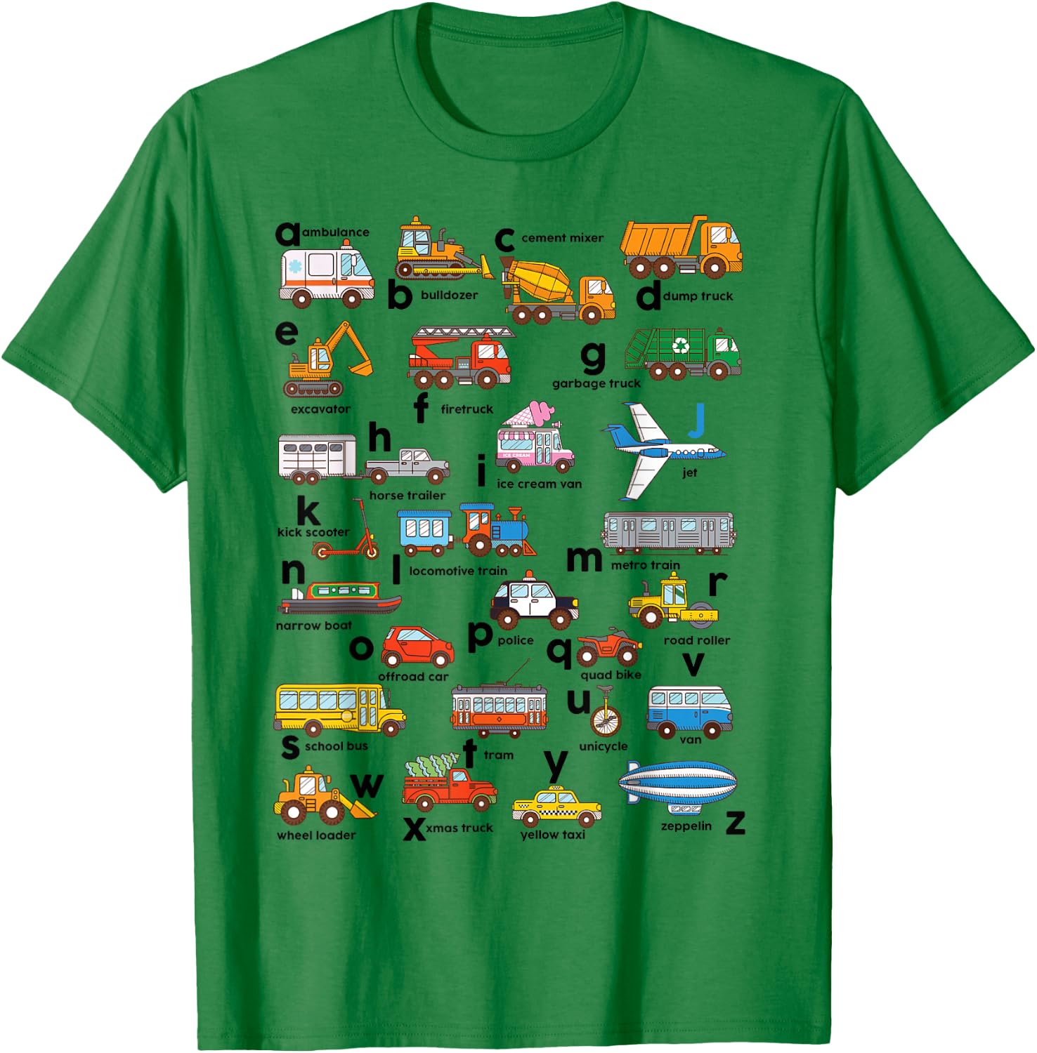 Truck-Shirt Construction Vehicles ABC Boys Men Women Toddler T-Shirt - T-Shirt | Irish Green