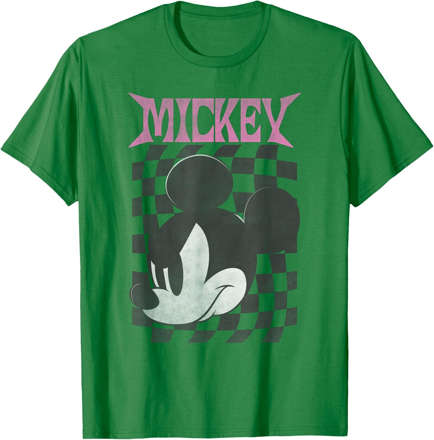 Disney Mickey Classic Mickey Checkered Poster T-Shirt - T-Shirt | Irish Green