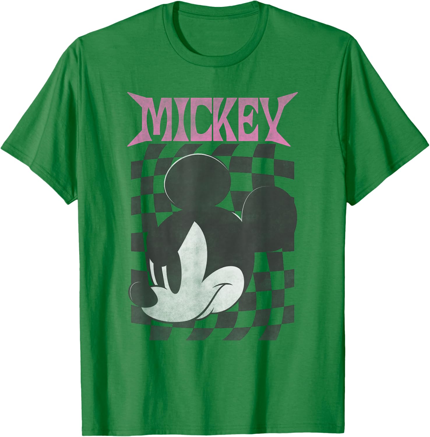 Disney Mickey Classic Mickey Checkered Poster T-Shirt - T-Shirt | Irish Green