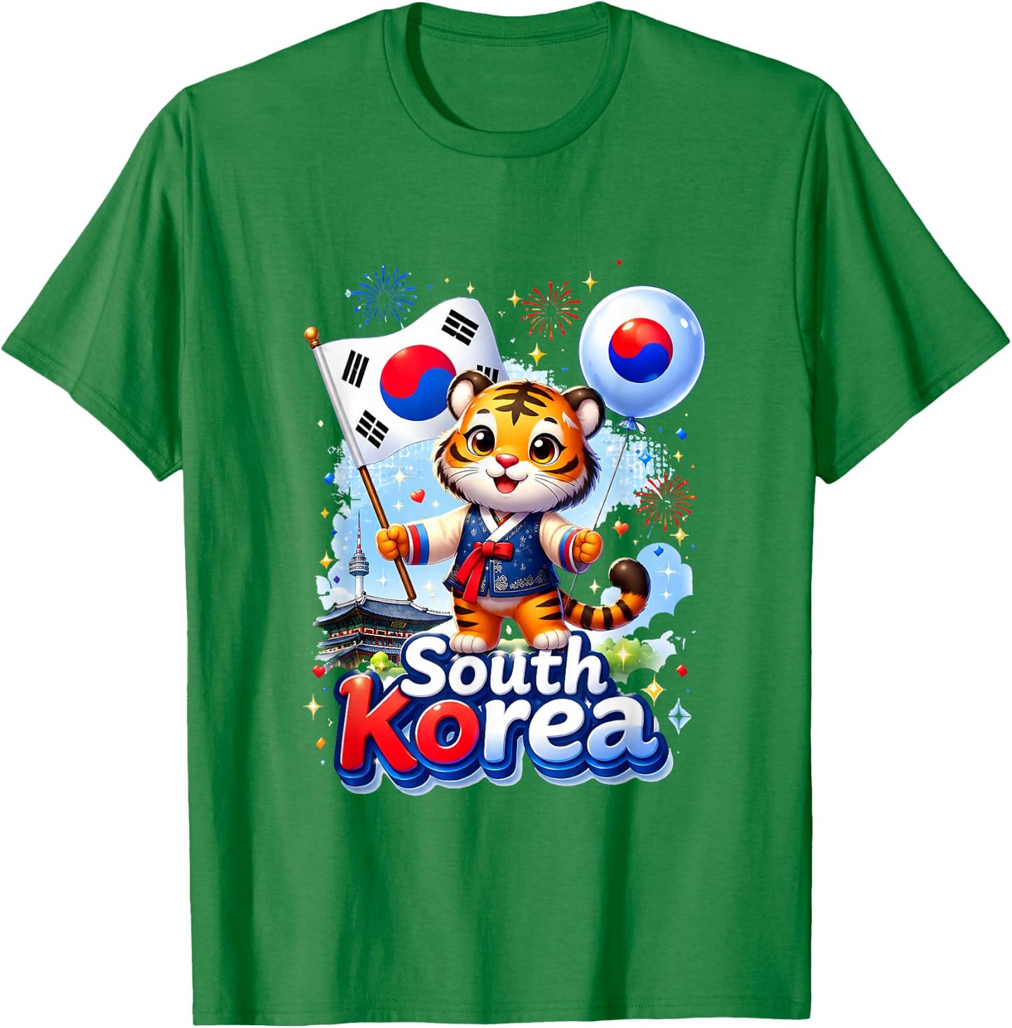 South Korea Korea Flag /Women/Youth/Kid T-Shirt - T-Shirt | Irish Green