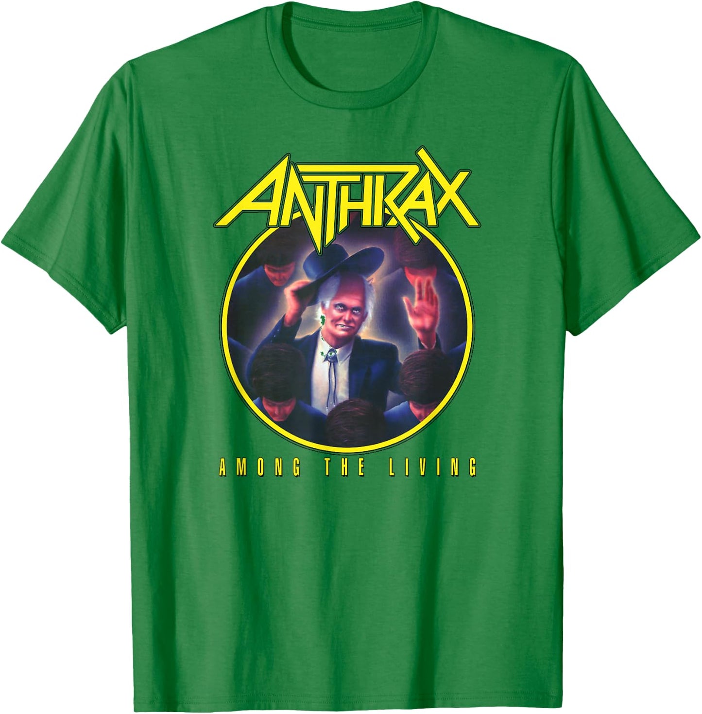 Anthrax – Among The Living Yellow Logo T-Shirt - T-Shirt | Irish Green