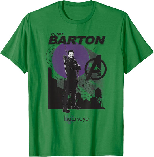 Marvel Hawkeye Moon Skyline Silhouette T-Shirt - T-Shirt | Irish Green