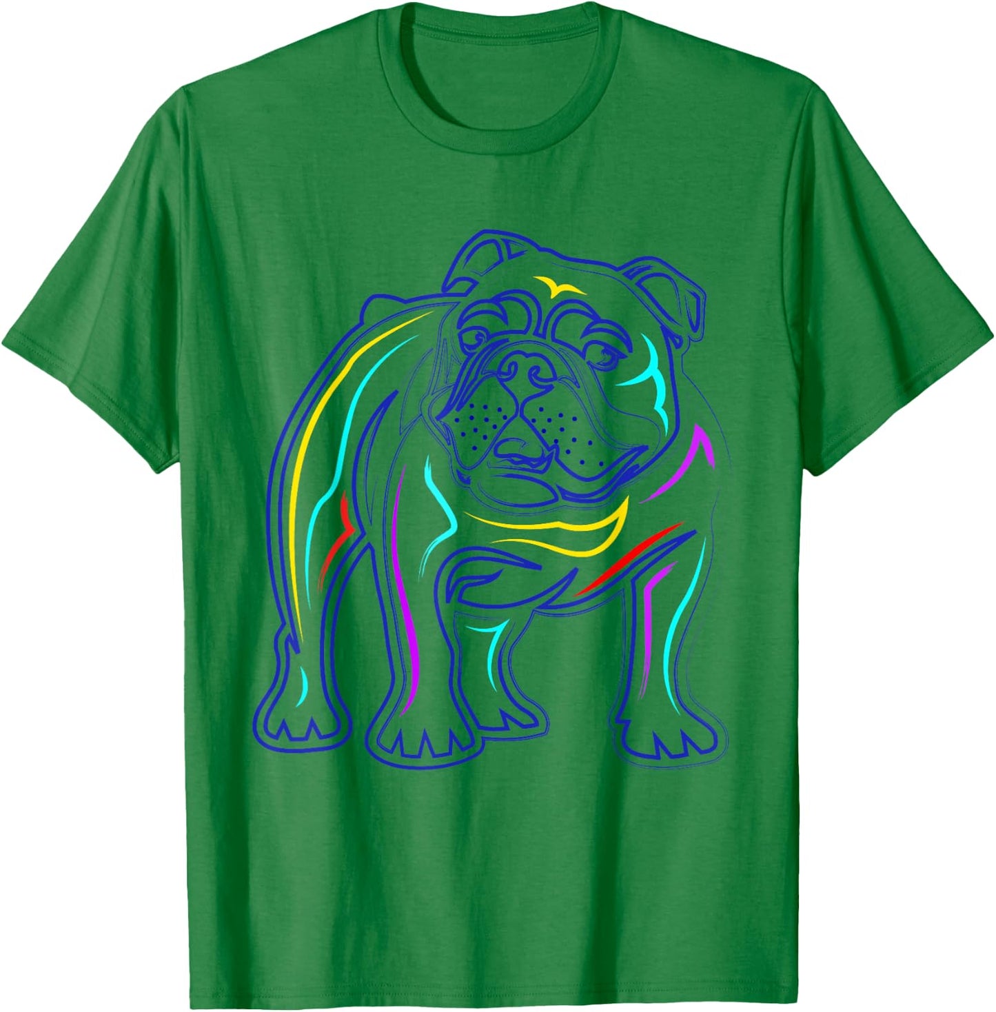 English Bulldog Lovers Shirts | Line Drawing Artsy Bulldog T-Shirt - T-Shirt | Irish Green