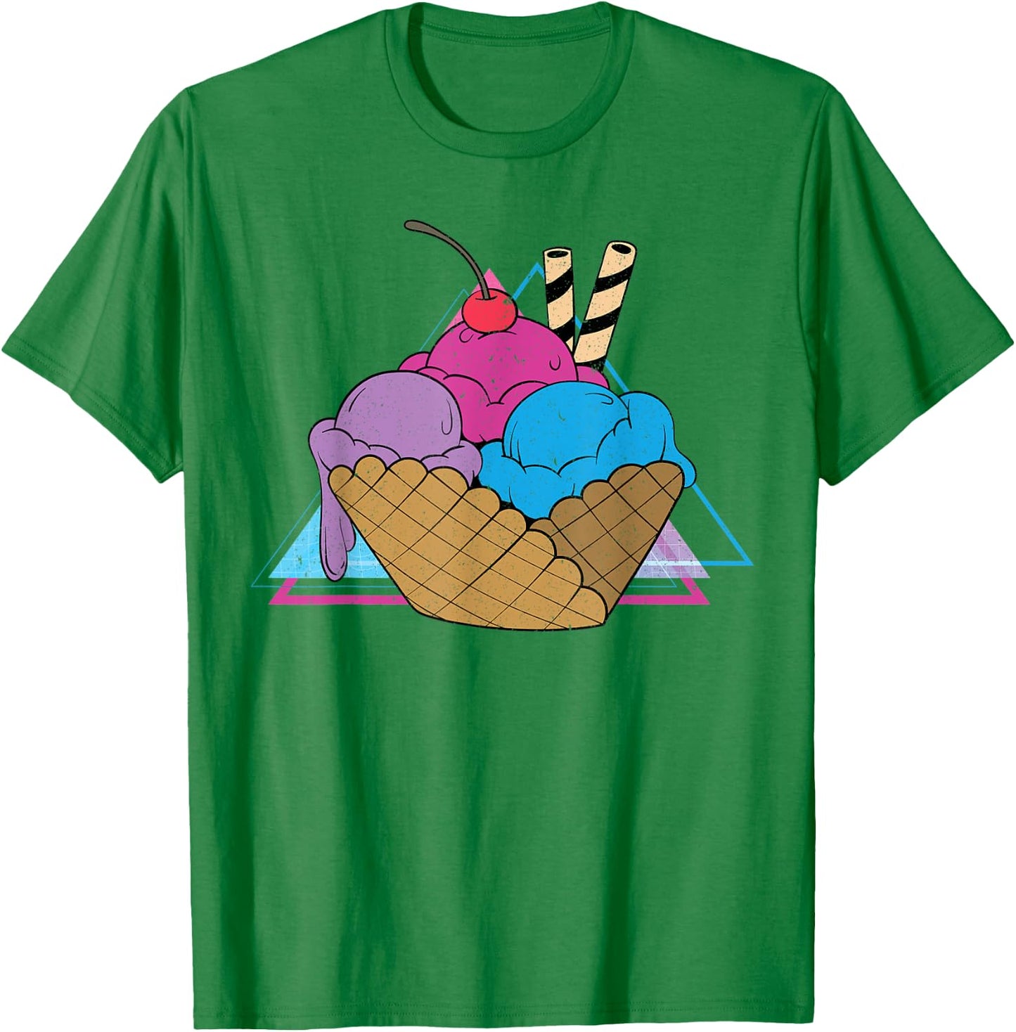 Ice Cream Lover 80s Vaporwave Art Summer Sweets Ice Cream Women Kids T-Shirt - T-Shirt | Irish Green