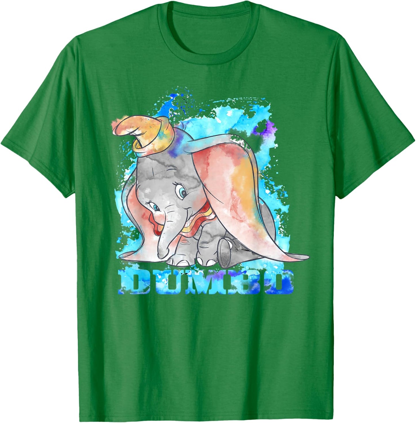 Disney Dumbo Watercolor Portrait Small T-Shirt - T-Shirt | Irish Green