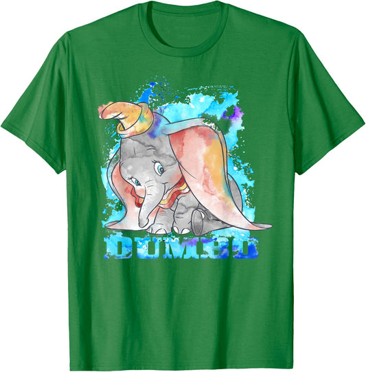 Disney Dumbo Watercolor Portrait Small T-Shirt - T-Shirt | Irish Green