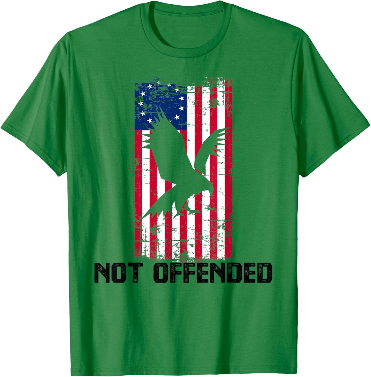 Not Offended Patriotic Betsy Ross American USA Flag 13 Stars Men T-Shirt - T-Shirt | Irish Green