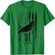 USA American Flag Hunters - Hunting Quail Bird T-Shirt - T-Shirt | Irish Green