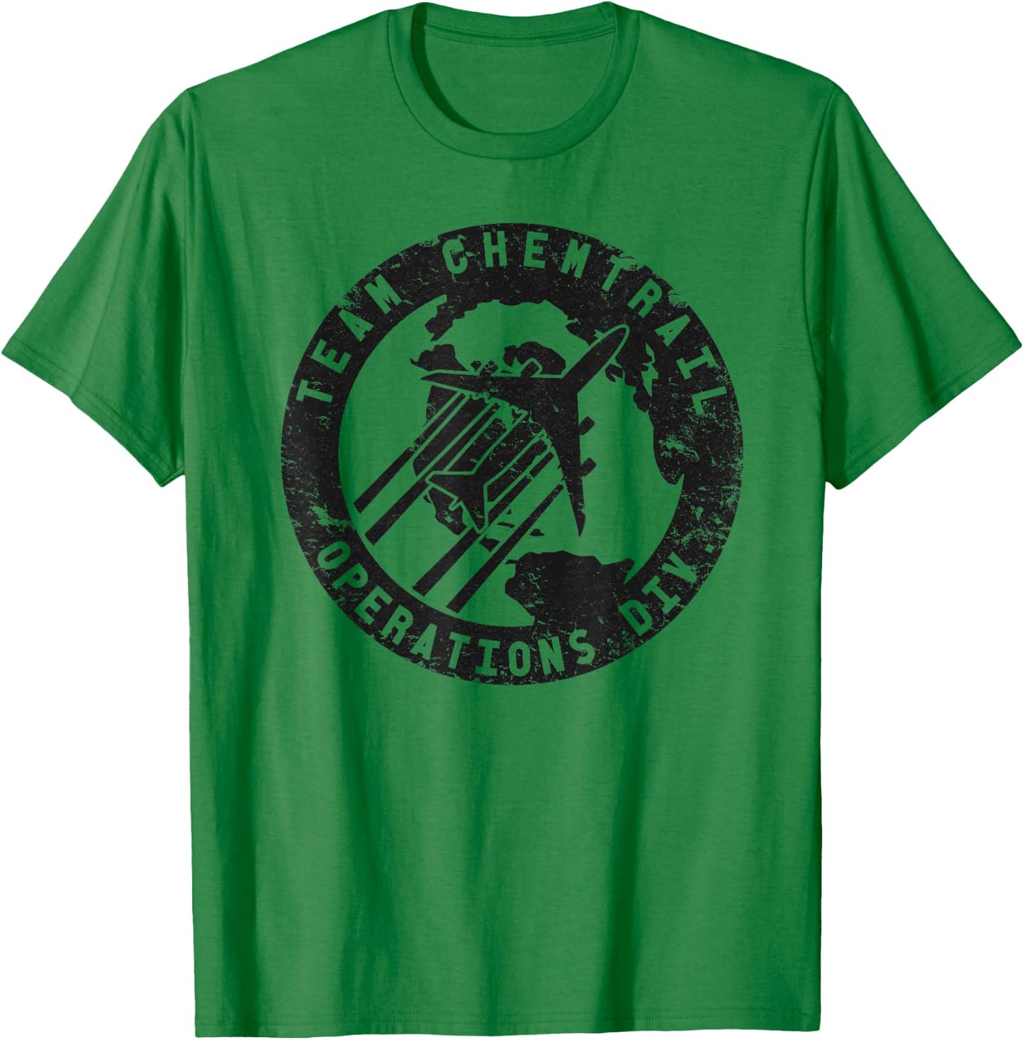 Team Chemtrail Operations Div. Distressed Pilot T-Shirt - T-Shirt | Irish Green