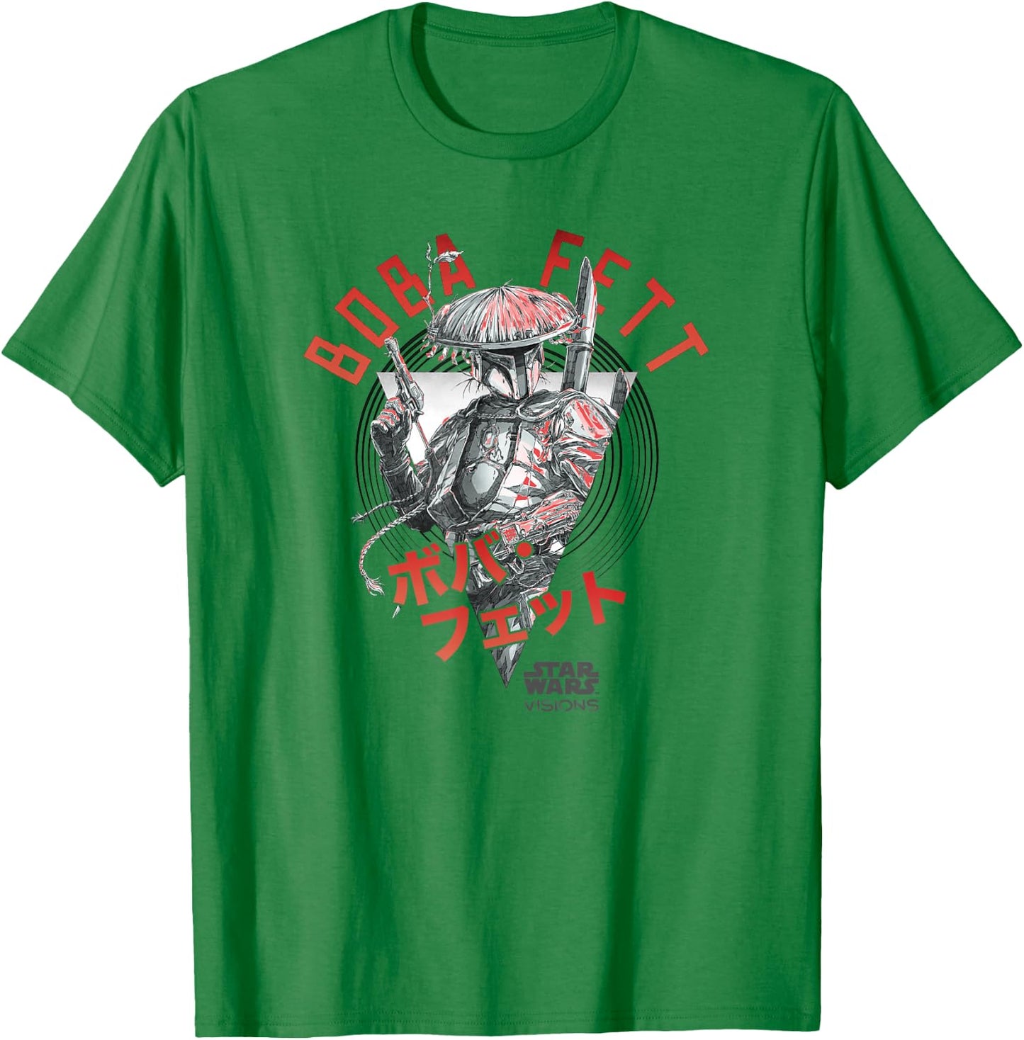 Star Wars Visions Boba Fett Kanji Poster T-Shirt - T-Shirt | Irish Green
