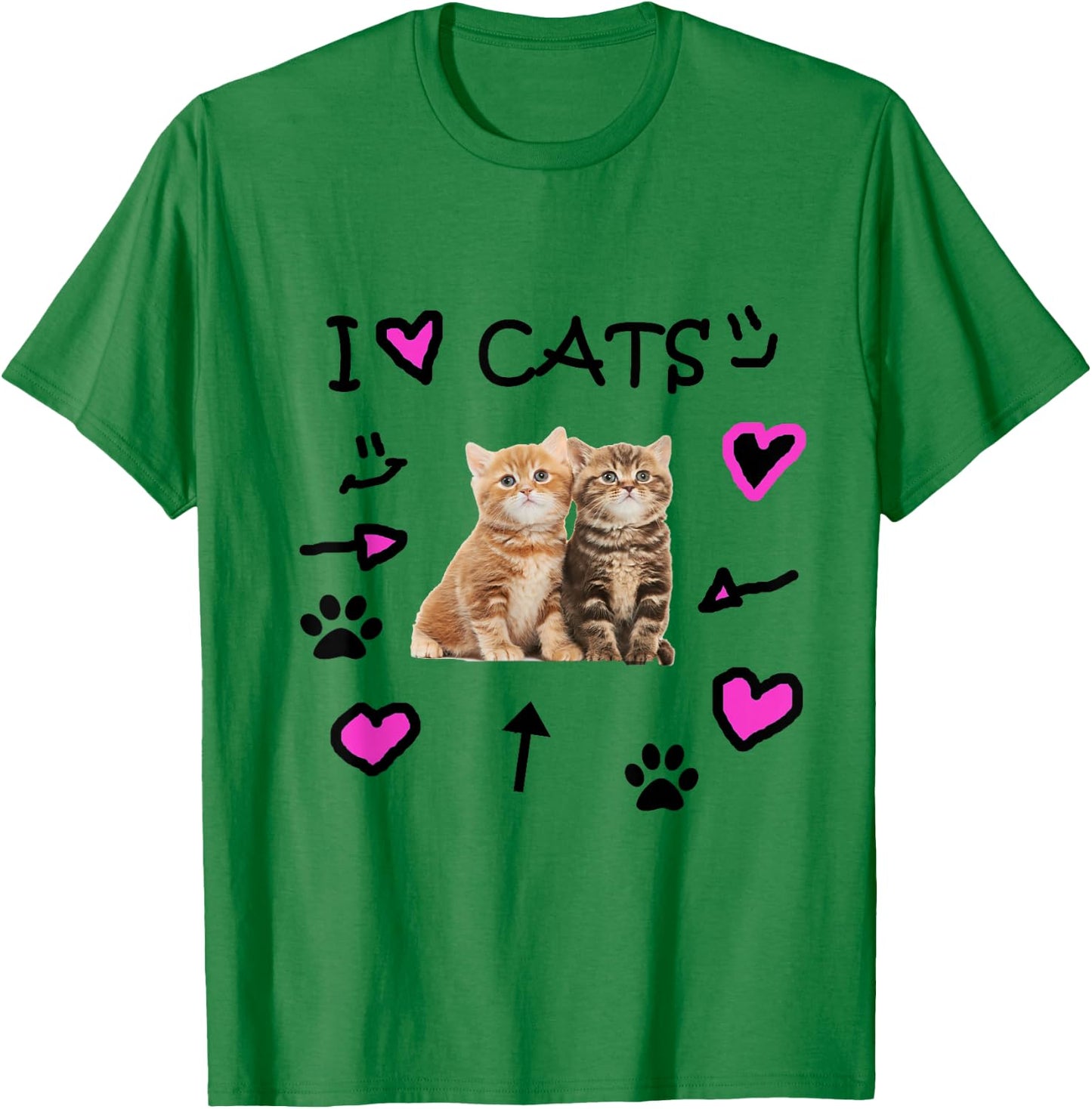I Love Cats - Cat Lover Shirt T-Shirt - T-Shirt | Irish Green
